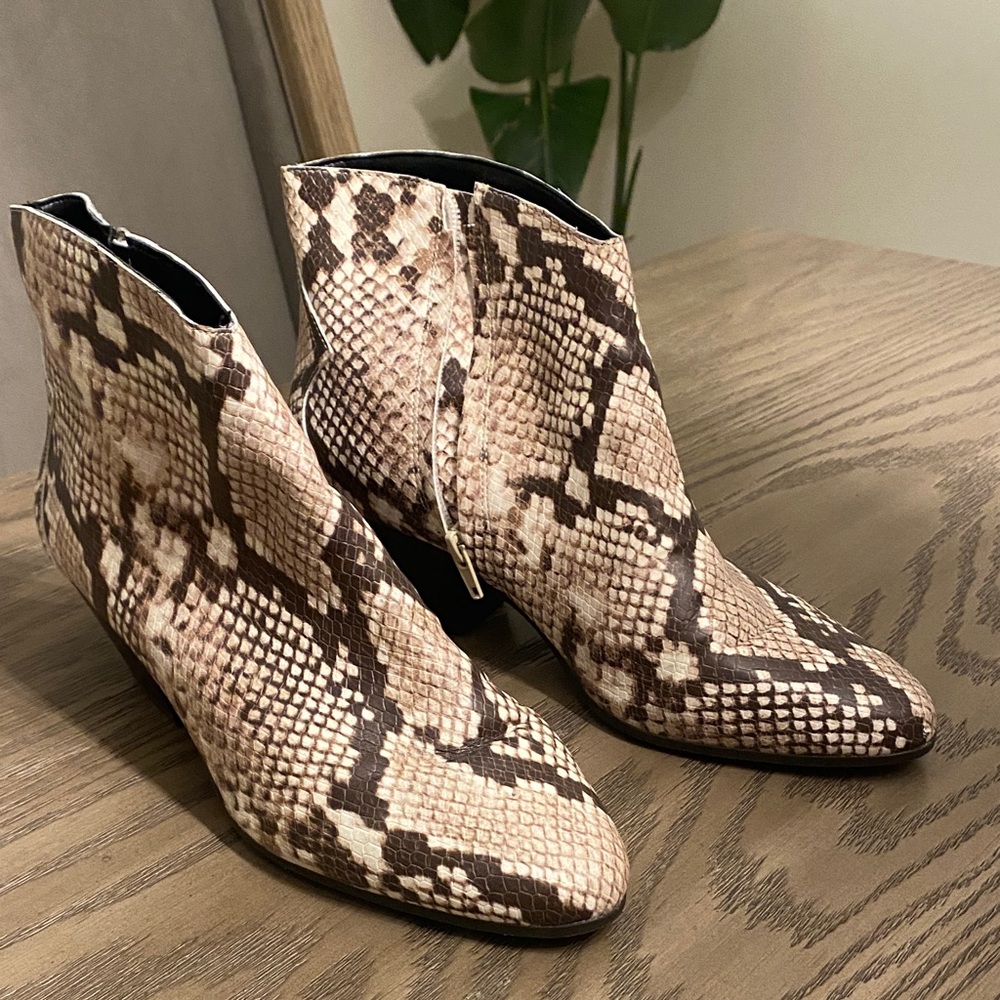 INC International Concepts Beige and Brown Ankle Booties